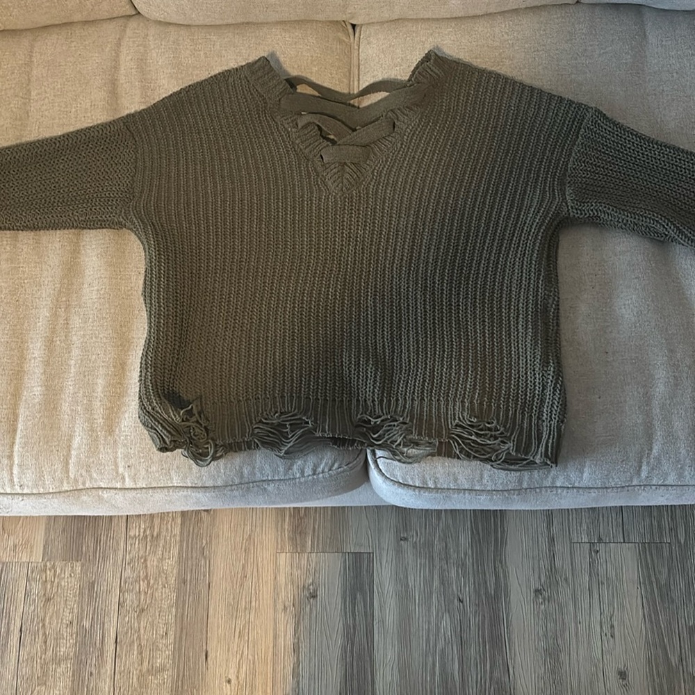 Olive Green Knit Sweater
